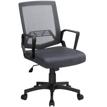 Yaheetech Adjustable Mid-Back Office Chair Computer Chair with Wheels