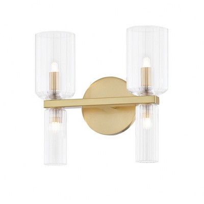 Mitzi Tabitha 2 - Light Vanity in  Aged Brass Clear Shade
