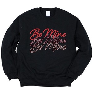 Simply Sage Market Women's Graphic Sweatshirt Be Mine Cursive Stacked - 1 of 4