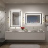 Apmir Super Bright 192 LEDs/m Front LED Lighted Anti-Fog Tempered Glass Bathroom/Vanity Mirror with ETL & 3-Year Warranty - 4 of 4