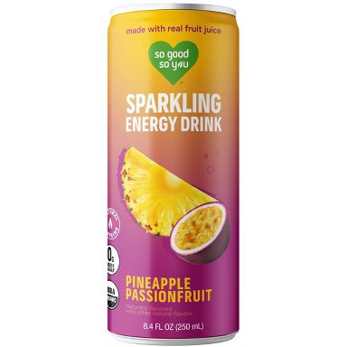 So Good So You Pineapple Passionfruit Sparkling Organic Energy Drink - 8.4 fl oz