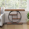 Lirago, 4-Tier Entryway Table with Circular Metal Frame,Made of Engineered Wood & Metal,11.81"D x 41.34"W x 31.5"H,Rustic Brown - 2 of 4