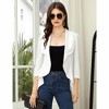 YesFashion Womens Classic 3/4 Sleeve Blazer Draped Open Front Jackets Lapel Work Office Cropped Blazer - 2 of 4