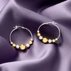 Ross-Simons Italian Sterling Silver and 18kt Gold Over Sterling Graduated Bead Hoop Earrings - 3 of 4