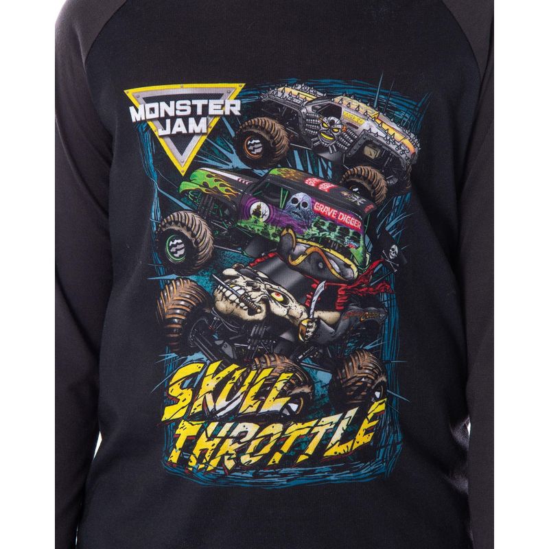 Monster Truck Boys' Skull Throttle Monster Jam Pajama Set, 2 of 5