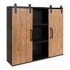 Kate & Laurel All Things Decor 30" x 7.25" x 27.5" Samuels Decorative Wall Cabinet with Barn Door - 2 of 4