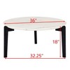 36in Modern Round Accent Side Coffee Table for Living Room, imitation marble tabletop, Dining Room, Tea, Home Décor - 3 of 4