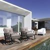 Outsunny Outdoor Wicker Rocking Chair with Padded Cushions, Aluminum Furniture Rattan Porch Rocker Chair w/ Armrest for Garden, Patio, and Backyard - 2 of 4