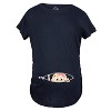 Maternity Baby Girl Peeking Pink Bow New Baby Announcement Pregnancy T shirt - Crazy Dog Maternity T Shirt - 2 of 4