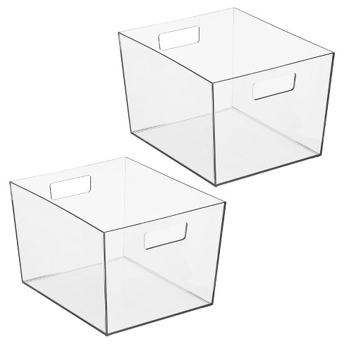 Nate Home By Nate Berkus Plastic Storage Bin For Pantry, 2 Pack - Clear ...