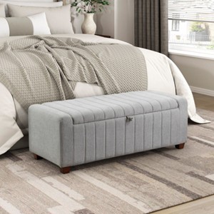 CAVINAS Modern Lift-Open Top Ottoman Bench with Internal Storage,Upholstered Storage Bench for Living Room - 1 of 4