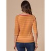 INSPIRE CHIC Women's Elbow Sleeves Boat Slim Fit Casual Stripe Animal Print Multi Floral Pattern T-Shirt - 4 of 4