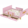 Okak Twin/Full Size Platform Beds with Storage Drawers & Hooks,Solid Wood Bed Frame for Kids,Teens,No Spring Box Needed - 4 of 4