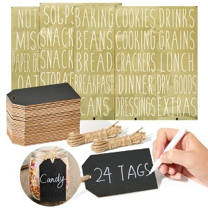 Talented Kitchen 24 Pack Wooden Hanging Tags, 4.33x2.5”, String, Hanging Labels for Organizing - 1 of 4
