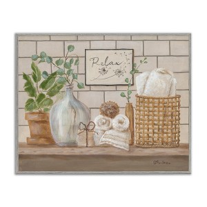 Stupell Industries Uplifting Bathroom Spa Relax Scene Framed Giclee Art - 1 of 4