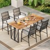 Tangkula Patio Bar Stools Set of 4 w/ Armrest Fabric Seat & Heavy-Duty Metal Frame - 2 of 4