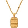 Steeltime 24" 14k gold plated sterling silver dog tag pendant with greek key accents - 2 of 3