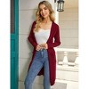 Coolmee Women's Long Cardigan Sweaters Casual Lightweight Long Sleeve Open Front Knit Duster Cardigans with Pocket - 3 of 4