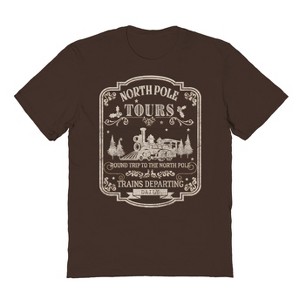 Rerun Island Men's Christmas North Pole Tour Short Sleeve Graphic Cotton T-shirt - 1 of 1