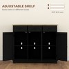 Okak Barn Door Style Buffet Cabinet with Storage for Living Room 34.5" Farmhouse Kitchen Sideboard Cabinet with Adjustable Shelf - 3 of 4