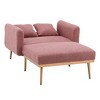 CAINAS 3-in-1 Convertible Accent Chair Bed with Adjustable Back&2 Pillows,Luxury Teddy Fabric Armchair Chaise Lounge for Living Room&Bedroom - 2 of 4