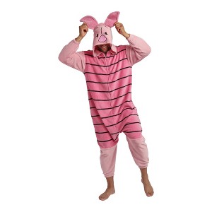 Winnie The Pooh Piglet Adult Long Sleeve Hooded Kigurumi Onesie Costume Cosplay Suit - 1 of 4
