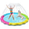 Jasonwell Foldable Dog Bath Pool and Non-Slip Splash Pad Sprinkler, 48" Blue and 59" Rainbow Outdoor Water Play Pool for Dogs and Kids - 2 of 4