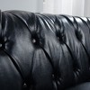 CAVINAS Chesterfield Sofa with Rolled Arm, Modern PU Leather 3 Seater Sofa Couch, Upholstered Vintage Couch for Living Room - 3 of 4