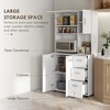 Aghana Digitals 66" White Kitchen Storage Cabinet with Hutch - 3 Cabinets, 3 Drawers, Open - 4 of 4