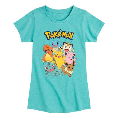 Girls' - Pokémon - Pikachu and Friends Fitted Short Sleeve Graphic T-Shirt