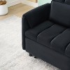 ModernLuxe Chaise Lounge Velvet Sofa Bed Convertible Sofa Sleeper Small Loveseat  Lazy Sofa Upholstered Armchair Reading Couch with Pillow & Pocket - 4 of 4