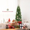 Tangkula 5 ft Artificial Pre-lit Christmas Tree Pencil Christmas Tree w/ 180 Warm White & Multi-color LED Lights 10 Light Modes - 3 of 4