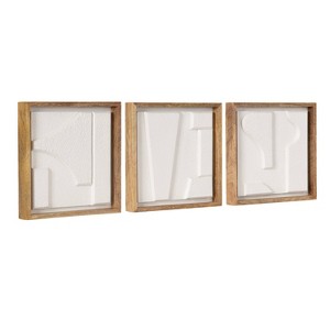 Kate & Laurel All Things Decor (Set of 3) Yukiah Plaque Wall Art Set White - 1 of 4