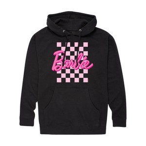 Men's - Barbie - Barbie Logo Checkered Graphic Fleece Pullover Hoodie - 1 of 4