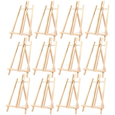Juvale 12 Pack of Wood Tabletop Easels, Mini Stands for Tabletop Painting, 9 x 13.5 inches