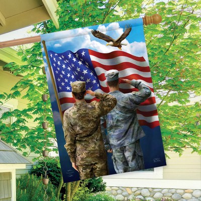 Patriotic Military Salute Outdoor Polyester House Flag 28" x 40"