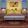 Aheaplus Platform Bed Frame with Charged Station and LED Lights - 3 of 4