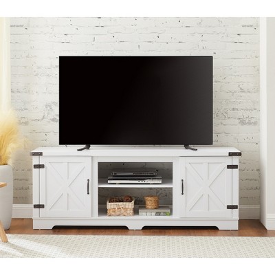 Farmhouse TV Media Stand for TVs up to 70", Large Rustic Home Entertainment Console with Open Shelves and Closed Cabinets for Living Room