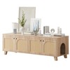 MAYEERTY 58¡Á20 Inch Double Hidden Cat Cabinet - With Rattan Doors & Dual Entrances, Fits Two Cats (Natural) - 4 of 4