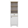 Okak 56 Inch Tall Bathroom Storage Cabinet, Slim Storage Cabinet with 2 Open Shelves and 1 Drawer - 3 of 4