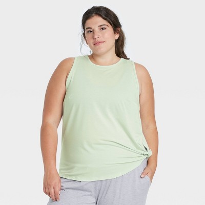 Women's Plus Size Side-Tie Tank Top - All in Motion™ Green 1X