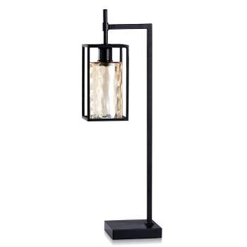 Elijah Metal and Glass Table Lamp Black Finish - StyleCraft