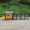 Large Outdoor Chicken Coop with Nesting Box, Secure Backyard Hen House, Leak-Proof Tray, Asphalt Roof, Black Poultry Cage-The Pop Home - 2 of 4