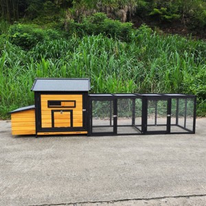 Large Outdoor Chicken Coop with Nesting Box, Secure Backyard Hen House, Leak-Proof Tray, Asphalt Roof, Black Poultry Cage-The Pop Home - 1 of 4