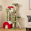 Tangkula 61" Tall Christmas Cat Tree w/ Sisal Scratching Posts Plush Perch & 2 Condos - 2 of 4