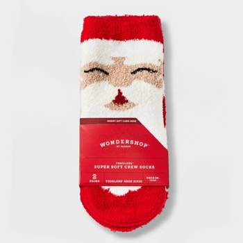 Toddler Santa Cozy Crew Socks - Wondershop™ Red 2T-3T