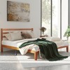 Okak Natural Solid Wood Platform Bed Frame with Wooden Strips Headboard,Primary Bedroom Bed,No Spring Box Needed - 4 of 4