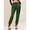 INSPIRE CHIC Women's Drawstring Elastic Waist Ankle Length Satin Joggers Pants with Pocket - 2 of 4