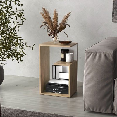 NicBex Modern 3-Tier End Table Living Room, 25" High Side Table, Multipurpose Nightstand with Storage, Living Room Sofa Table, Small Table
