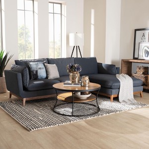 Baxton Studio Linanas Modern Dark Grey Fabric Right Facing Sectional Sofa - 1 of 4